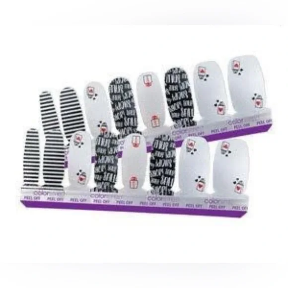 *Retired, HTF* Color Street: Shop Dead Gorgeous | Black Red Silver Stripes Gift - Picture 8 of 8